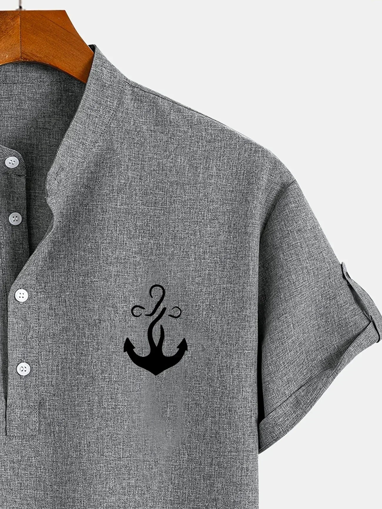 Marano - Elegant Short Sleeve Shirt With Stand-Up Collar