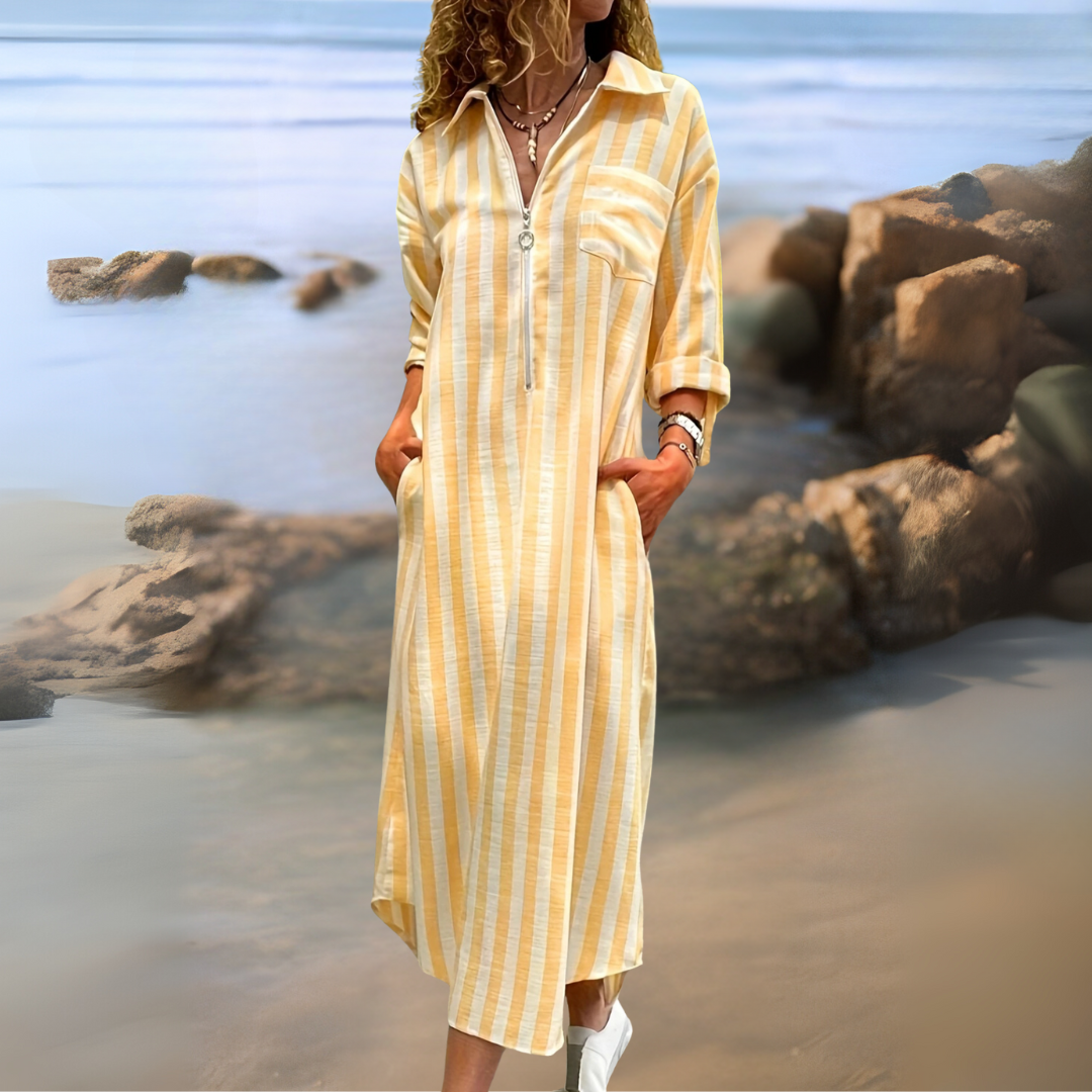 Giulia | Striped V-Neck Dress