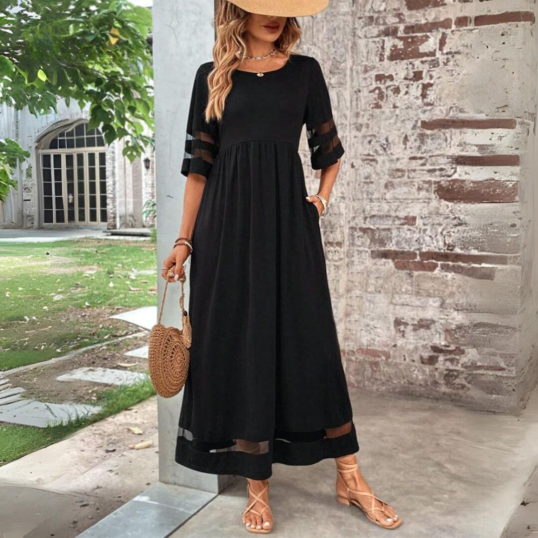 Aura-Mesh Midi Dress