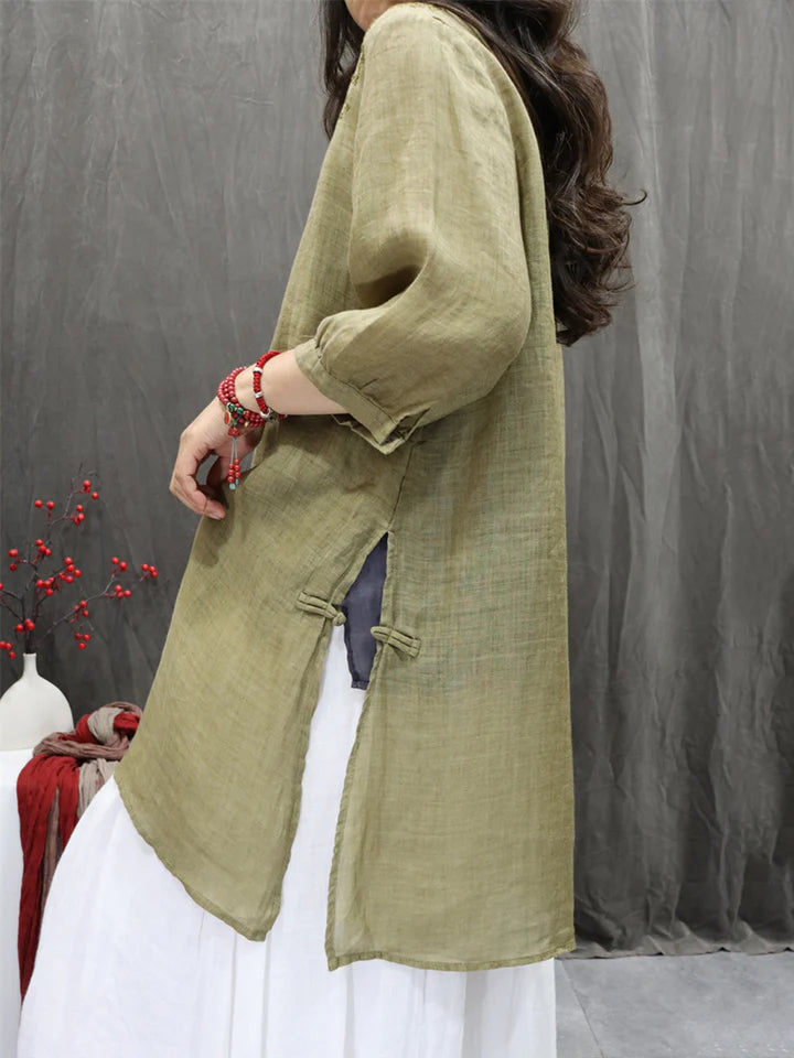 Isola Ramie Embroidered Blouse