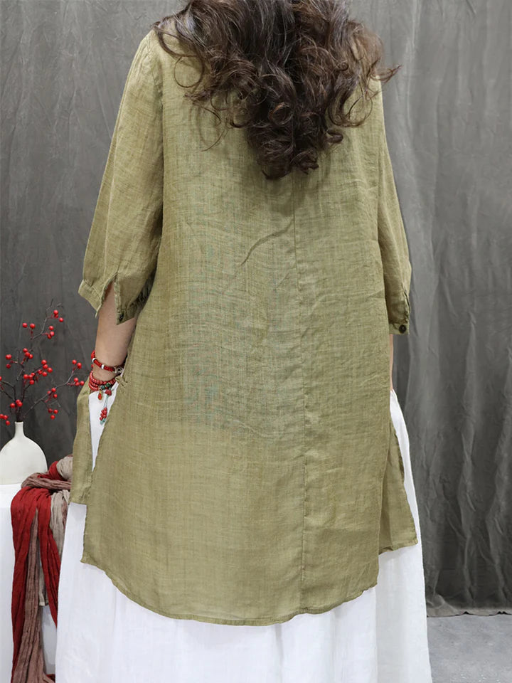 Isola Ramie Embroidered Blouse