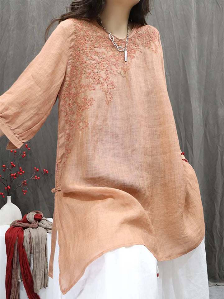 Isola Ramie Embroidered Blouse