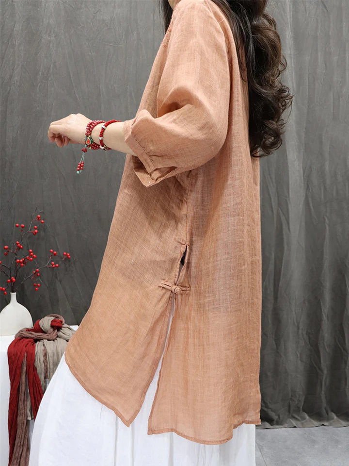 Isola Ramie Embroidered Blouse