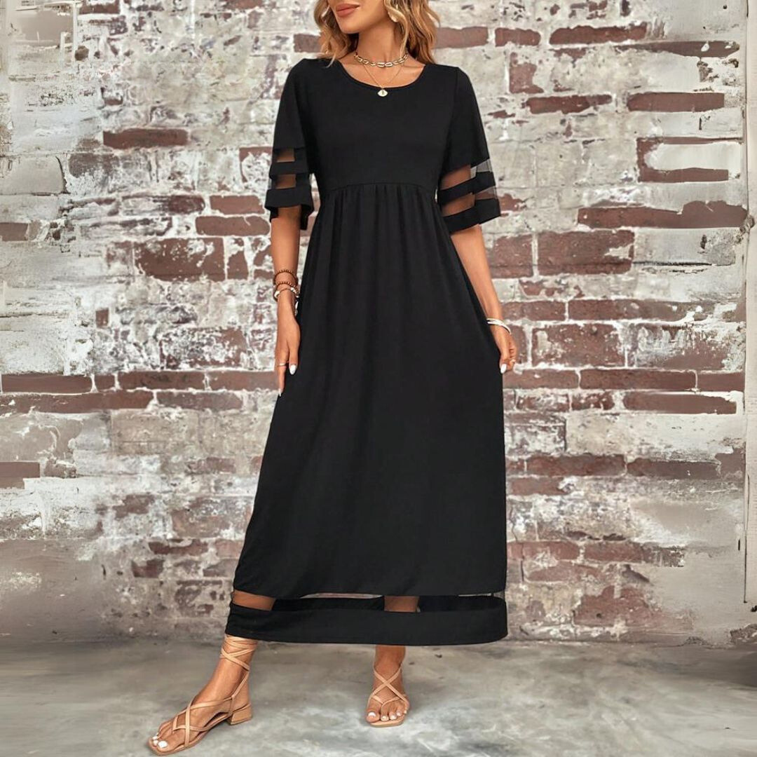 Aura-Mesh Midi Dress