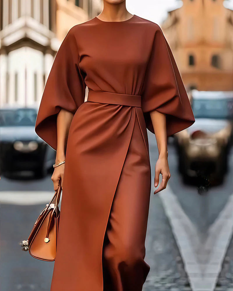 Celestine Belted Midi Dress