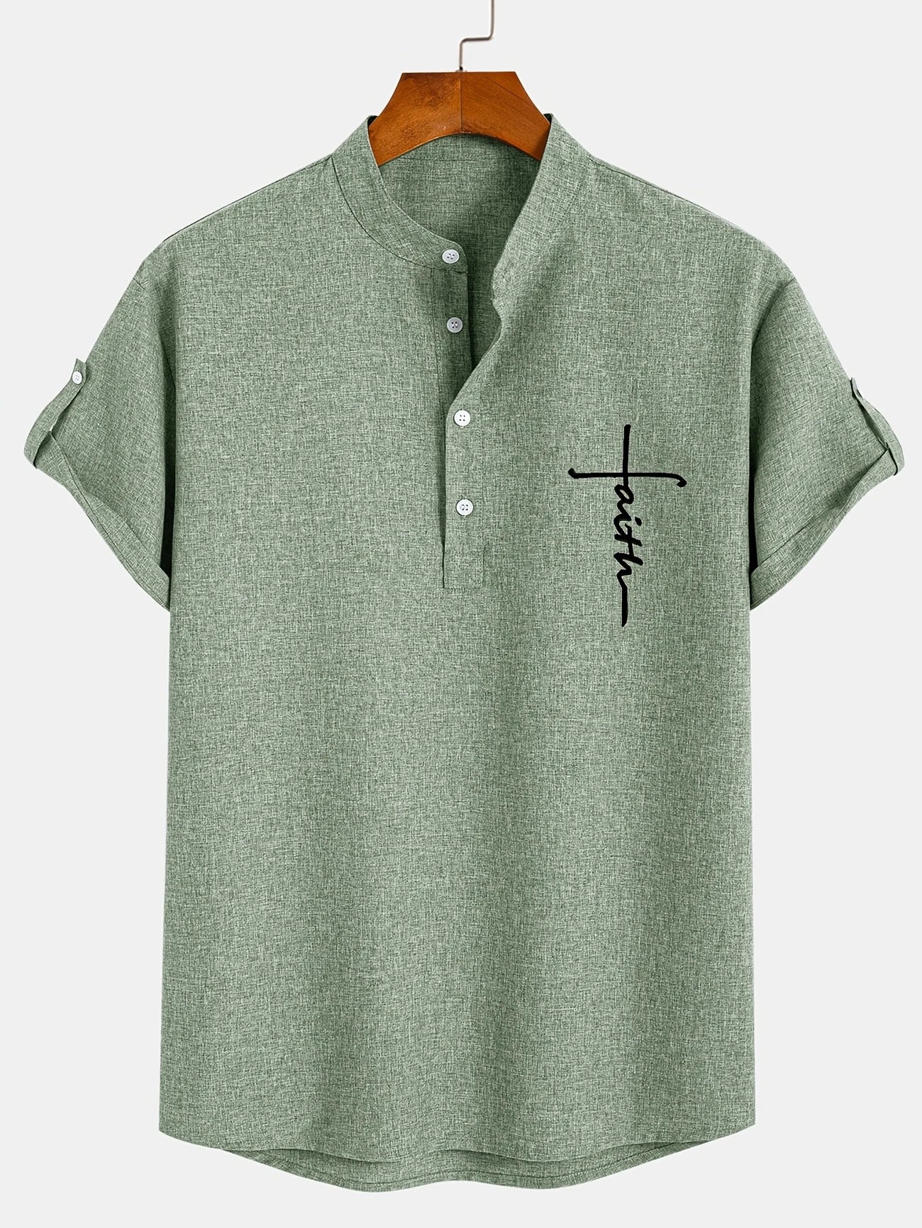 Marano - Elegant Short Sleeve Shirt With Stand-Up Collar