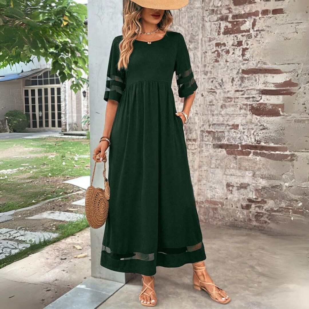 Aura-Mesh Midi Dress