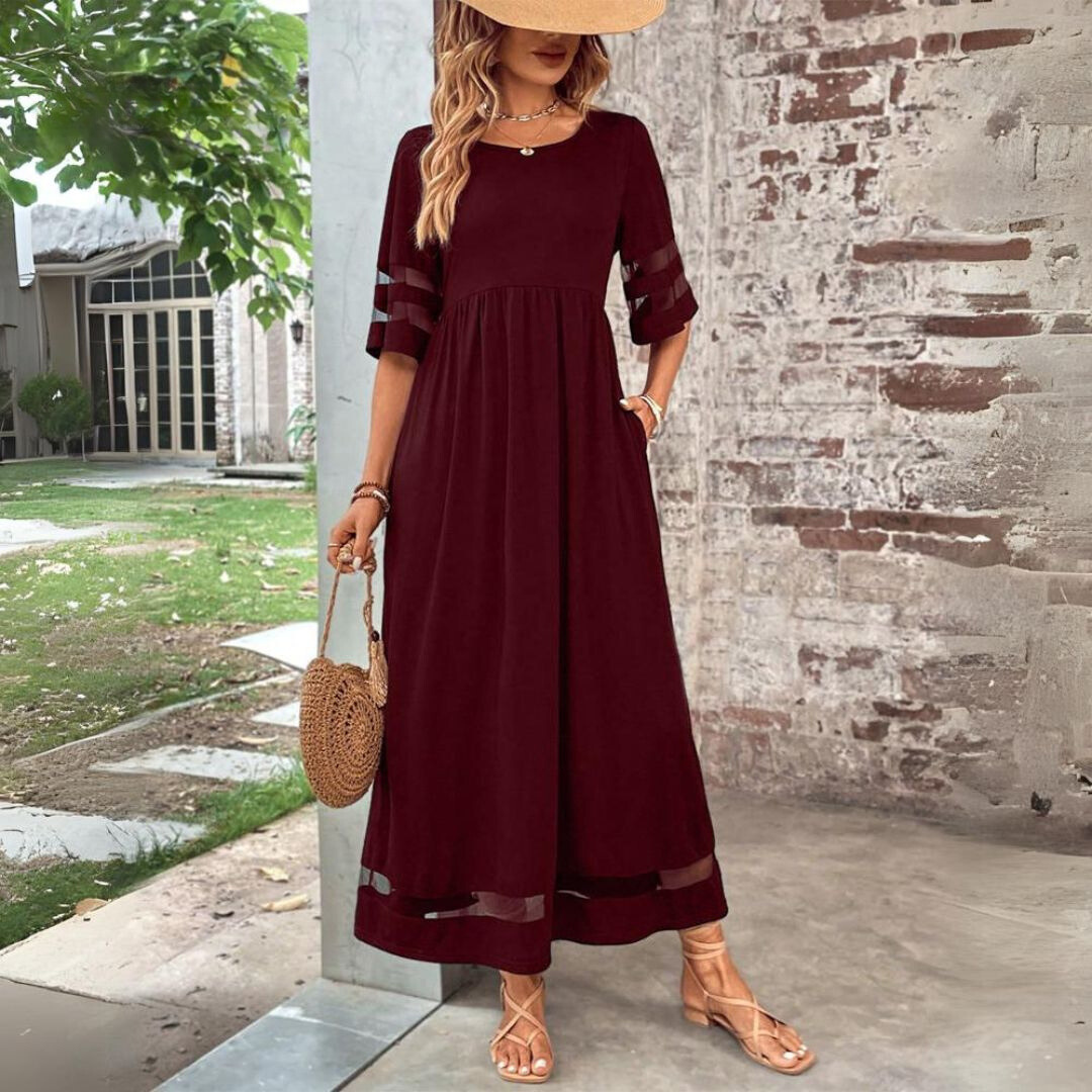 Aura-Mesh Midi Dress