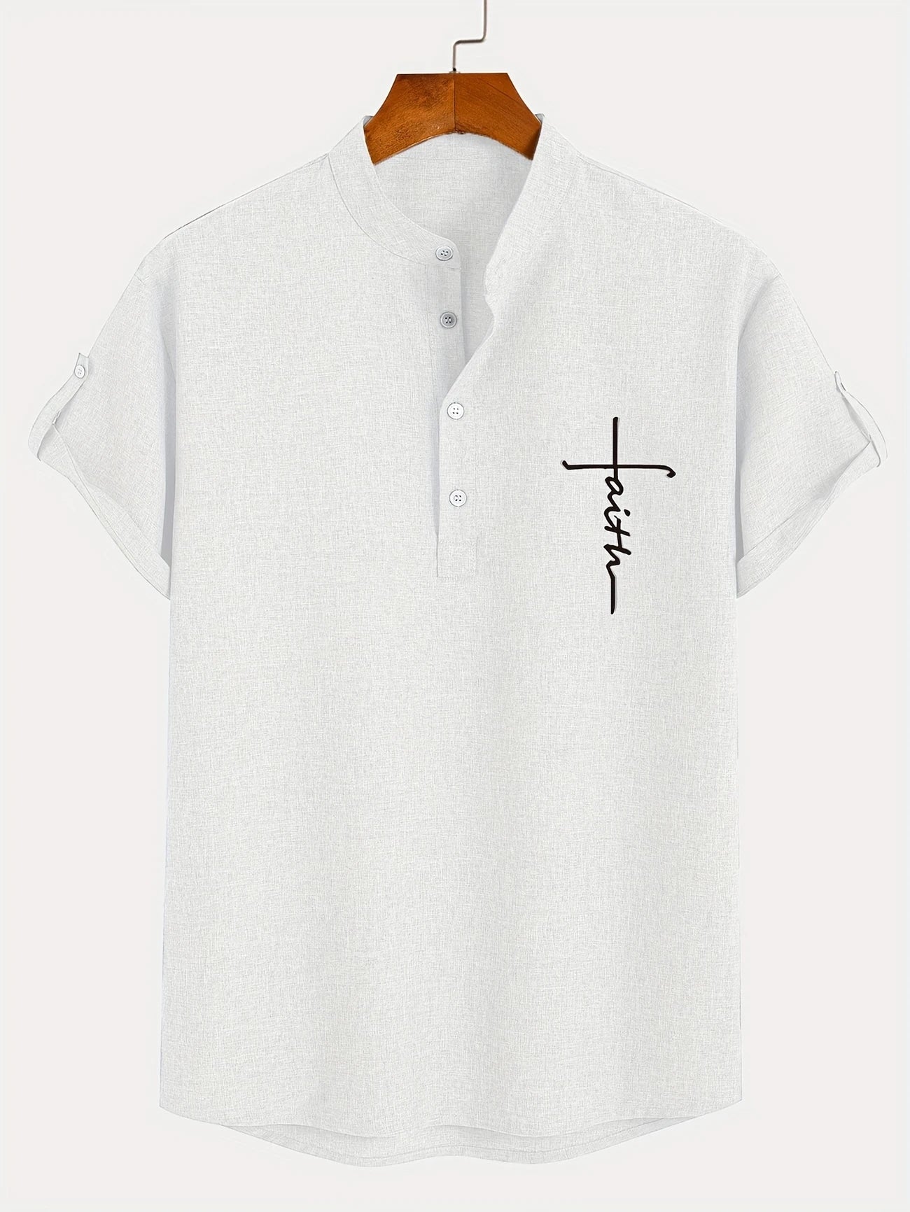 Marano - Elegant Short Sleeve Shirt With Stand-Up Collar