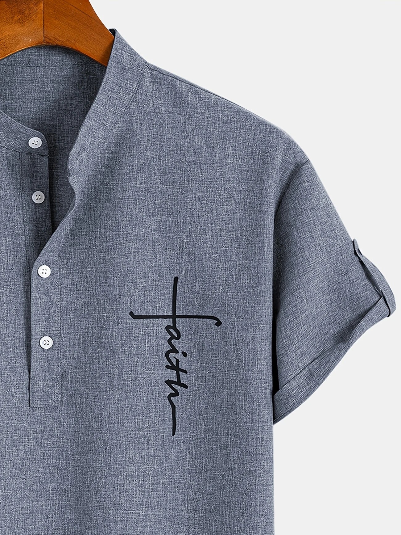 Marano - Elegant Short Sleeve Shirt With Stand-Up Collar