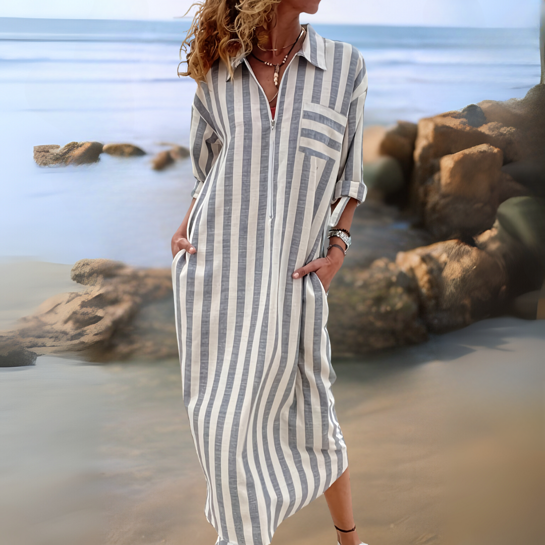 Giulia | Striped V-Neck Dress