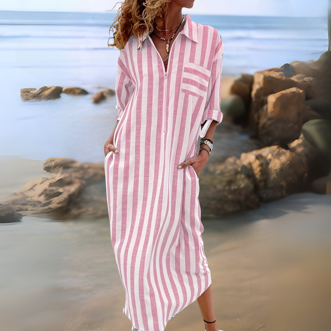 Giulia | Striped V-Neck Dress