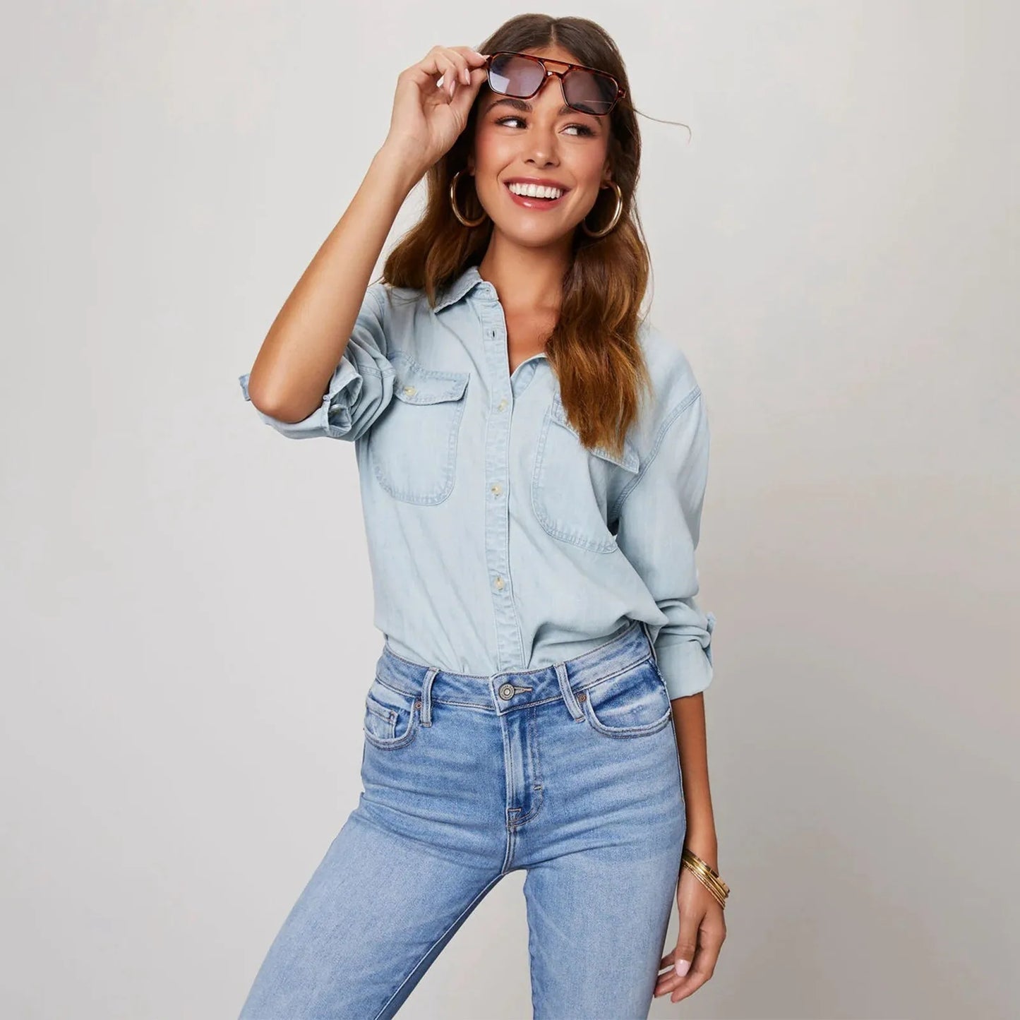 Mirabella Chambray Button-Up Shirt