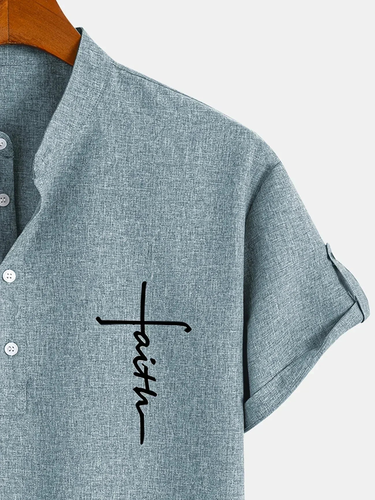 Marano - Elegant Short Sleeve Shirt With Stand-Up Collar