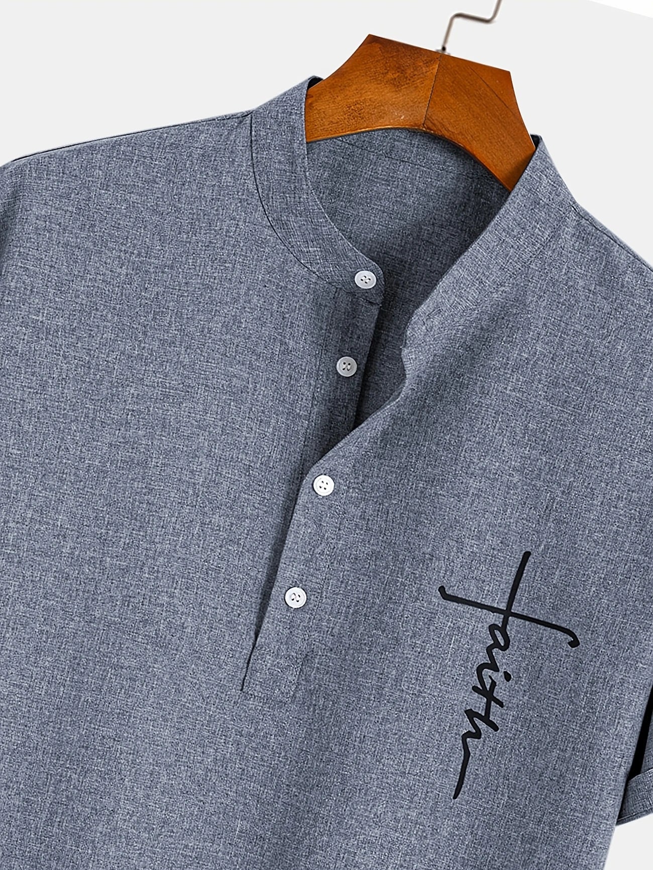 Marano - Elegant Short Sleeve Shirt With Stand-Up Collar