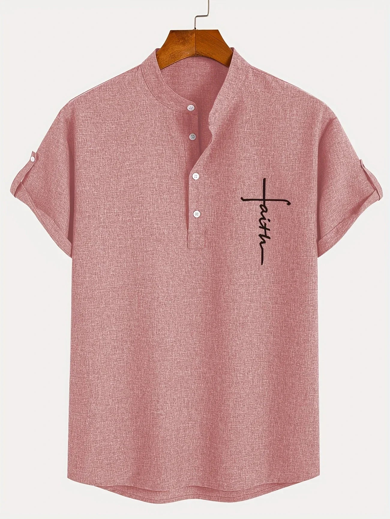 Marano - Elegant Short Sleeve Shirt With Stand-Up Collar