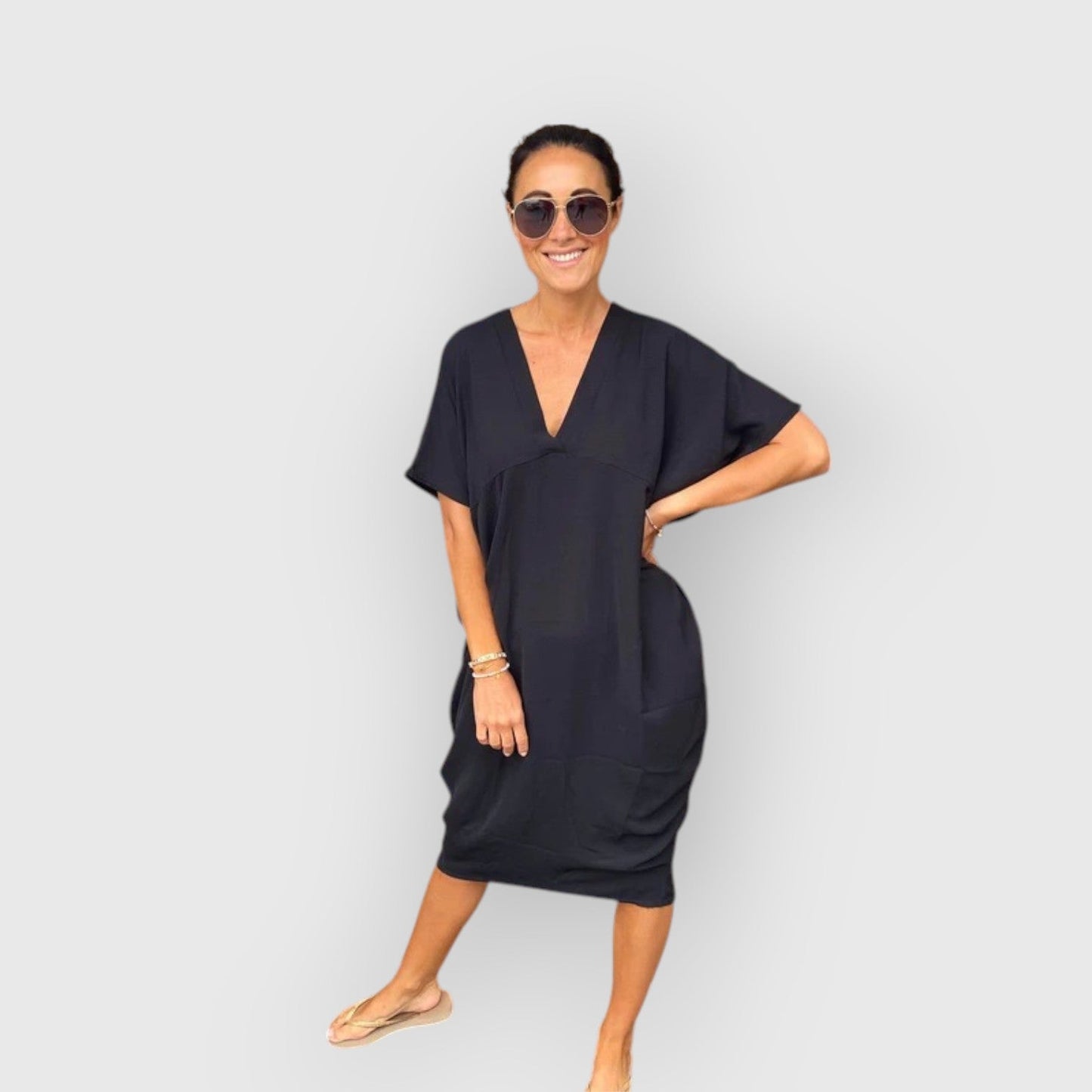 Luciana V Neck Dress