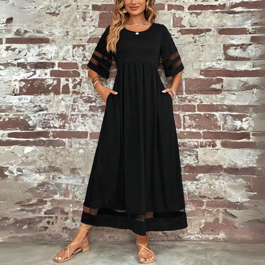 Aura-Mesh Midi Dress