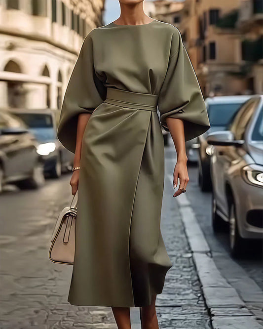 Celestine Belted Midi Dress