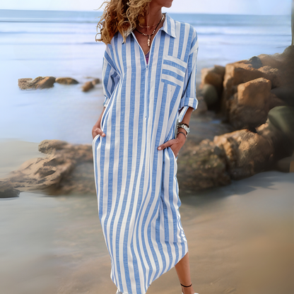 Giulia | Striped V-Neck Dress