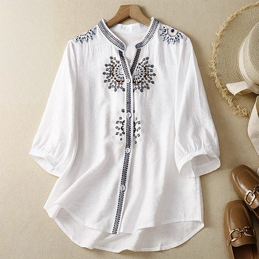 Fiorella Linen Blouse